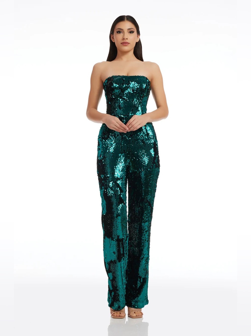 DRESS THE POPULATION Andy JUMPSUIT deep emerald SMALL